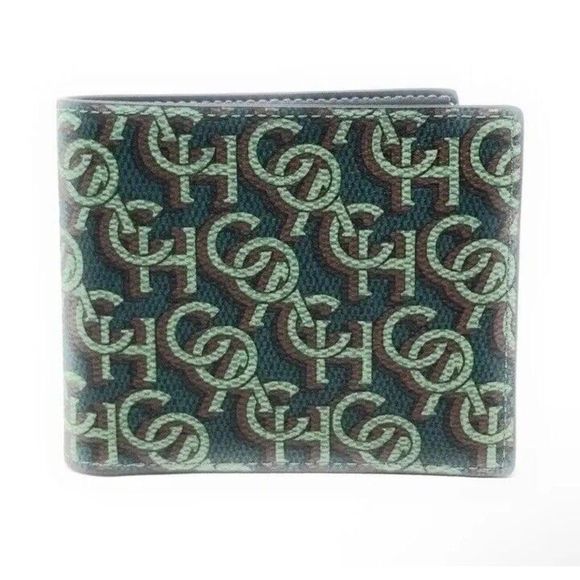 COACH Mens 3n1 Wallet/Card Case Printed Coated Canvas Monogram Amazon Green - Picture 4 of 12